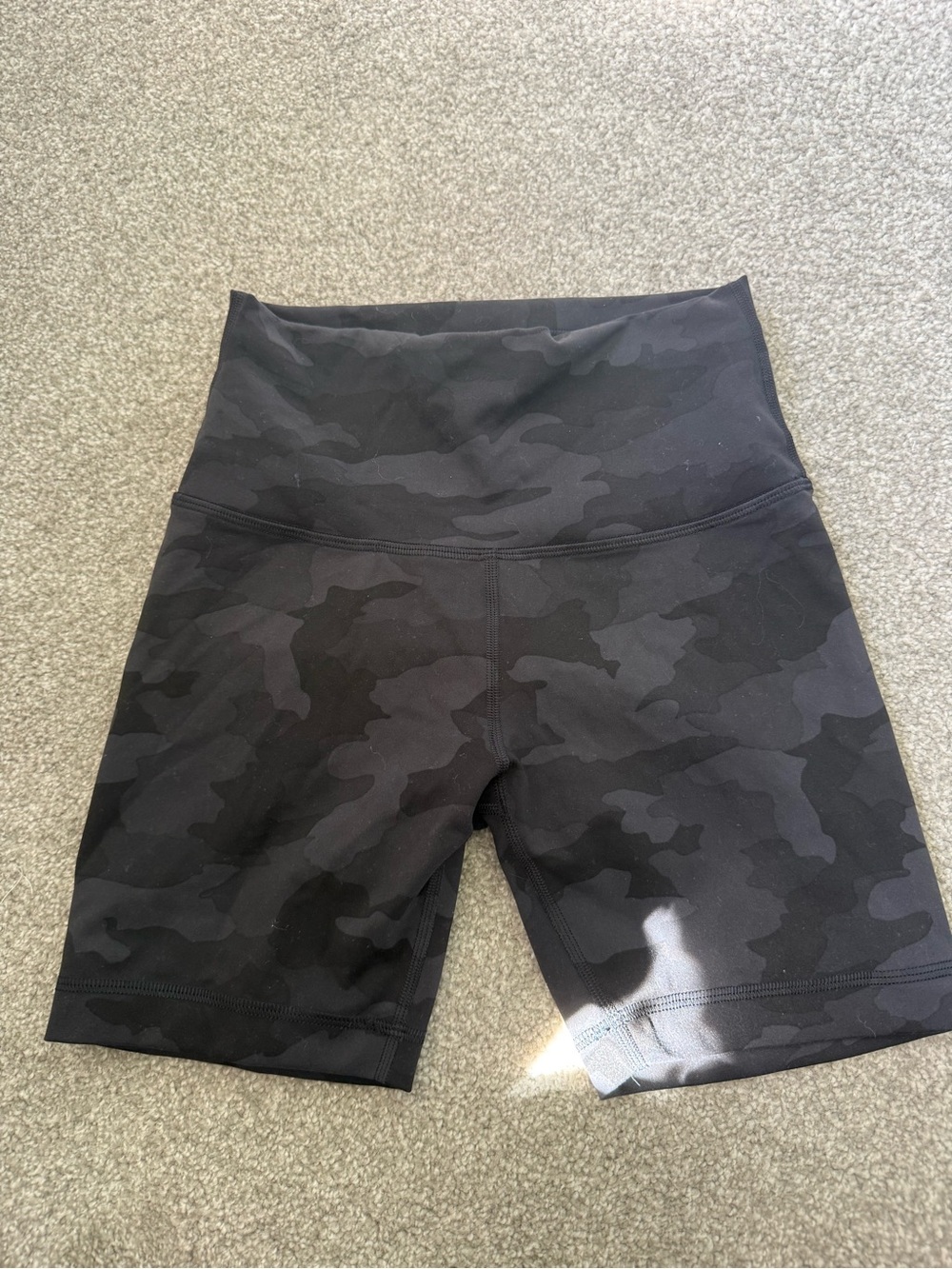 lululemon athletica Black length 6 Camo High-Rise Bike Shorts